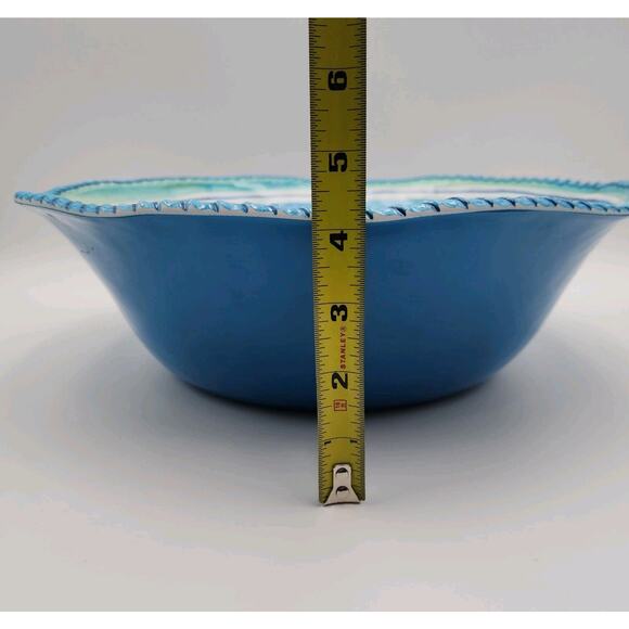 Salad Serving Set Cynthia Coulter Nautical Ocean Seaside Blue Stripes July 4th - Picture 5 of 15